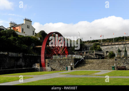 Die kleineren waterwheel an Laxey ist die Snaefell Rad (auch als Lady Evelyn bekannt), genannt und liegt 700 Meter südlich der größeren Laxey Wheel in Stockfoto