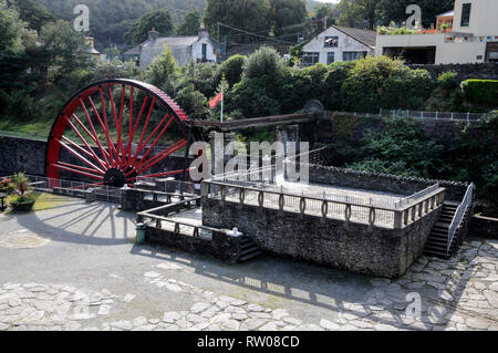 Die kleineren waterwheel an Laxey ist die Snaefell Rad (auch als Lady Evelyn bekannt), genannt und liegt 700 Meter südlich der größeren Laxey Wheel in Stockfoto