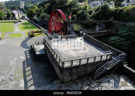 Die kleineren waterwheel an Laxey ist die Snaefell Rad (auch als Lady Evelyn bekannt), genannt und liegt 700 Meter südlich der größeren Laxey Wheel in Stockfoto