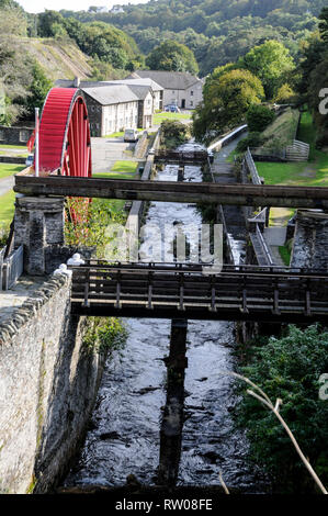 Die kleineren waterwheel an Laxey ist die Snaefell Rad (auch als Lady Evelyn bekannt), genannt und liegt 700 Meter südlich der größeren Laxey Wheel in Stockfoto