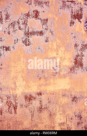 Alte Distressed Brown Terracotta Kupfer Rusty Hintergrund mit groben Textur bunte Einschlüsse. Gebeizt Gradient Grob körnige Oberfläche. Hintergrundbild Stockfoto