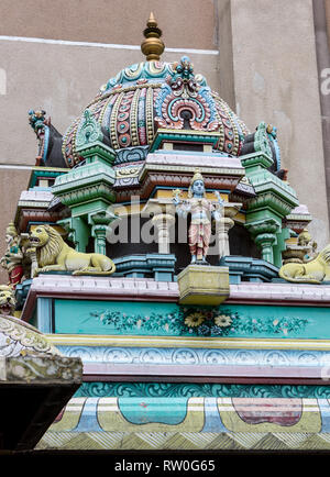 Sri Mahamariamman Hindu Tempel Dekoration, Kuala Lumpur, Malaysia. Stockfoto