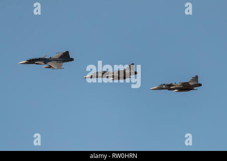 Saab JAS 39 Gripen ist eine Schwedische gebaut 4. Generation single engine Jet Fighter Stockfoto