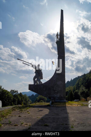 Denkmal in Skole in den Karpaten, Ukraine Stockfoto