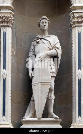 Saint George von Donatello, Orsanmichele Kirche in Florenz, Toskana, Italien Stockfoto