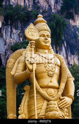 Batu Höhlen, Hindu Gott murugan, Gott des Krieges, Selangor, Malaysia. Stockfoto