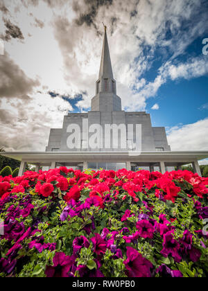 Das Preston England Tempel, 52. der Tempel der Kirche Jesu Christi der Heiligen der Letzten Tage (LDS Kirche), Chorley, Lancashire, UK. In 19 Stockfoto