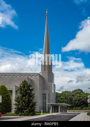 Das Preston England Tempel, 52. der Tempel der Kirche Jesu Christi der Heiligen der Letzten Tage (LDS Kirche), Chorley, Lancashire, UK. In 19 Stockfoto