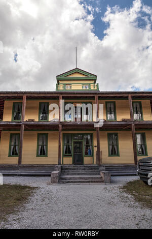 Estero, Florida, USA - Februar 23, 2019: 1904 planetarischen Gericht am historischen Koreshan State Park. Stockfoto