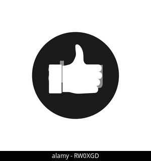 Gut, wie, Daumen hoch Symbol Vektor-illustration flach Stock Vektor