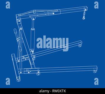 Motor hoist skizzieren. Vektor Rendering von 3d Stock Vektor