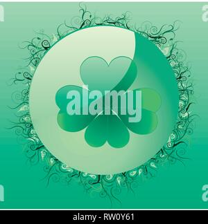 Glas Klee Taste für St. Patrick's Day, Vector Illustration Stock Vektor