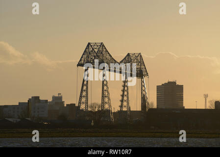 Middlesborough Transporter Bridge auf Teeside im Nordosten Englands Stockfoto