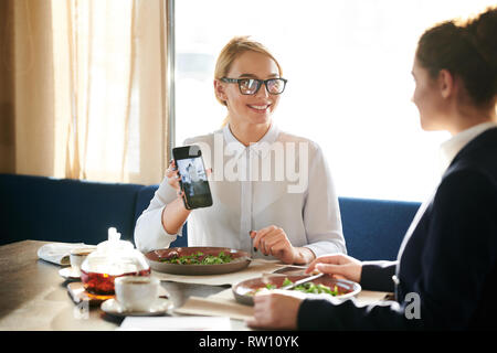 Vortrag von Business Lunch. Stockfoto