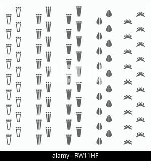 Der mechanische Tiere Spuren. Roboter Footprints. Vector Illustration isoliert auf Hintergrund. Stock Vektor