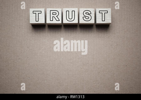 Vertrauen Wort in Business Konzept Stockfoto