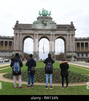 Triumphbogen, Arkaden du Cinquantenaire, Stadt Brüssel, Belgien, 03. März 2019, Foto von Richard Goldschmidt Stockfoto