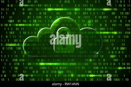 Abstrakte Sicherheit Cloud Technologie Hintergrund, Tastensperre und könnte Technologie Hintergrund, Vector Illustration. Stock Vektor
