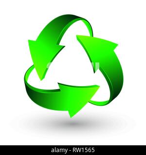 Grüne Pfeile, Recyceln Recyceln simbol, Vektor. Stock Vektor