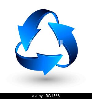 Blaue Pfeile, Recyceln Recyceln simbol, Vektor. Stock Vektor