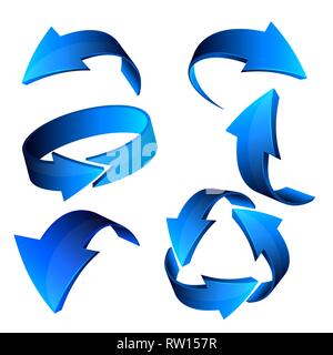 Blau 3D-Pfeile, Vektor. Stock Vektor