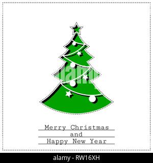 Papier Weihnachtsbaum, Vektor-Karte. Stock Vektor