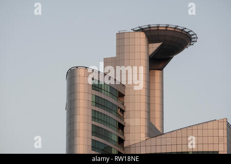 Gebäude mit Hubschrauberlandeplatz, Bangkok, Thailand Stockfoto