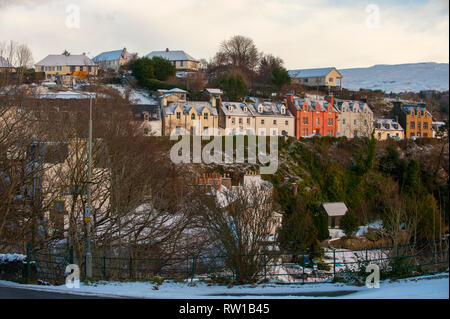 Bunte Bosville Terrace Häuser von Portree. Portree. Isle of Skye Schottland Stockfoto