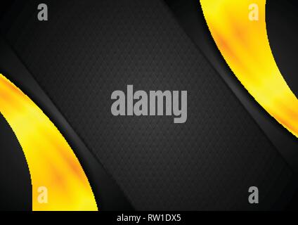 Orange und Schwarz kontrast Abstract background. Vektor Design Stock Vektor