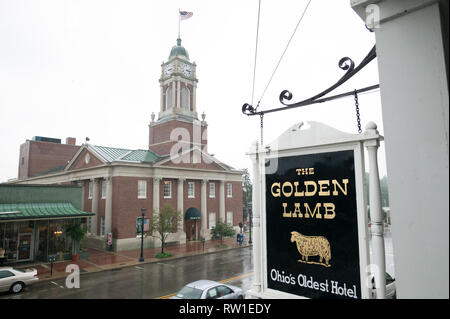 Das Goldene Lamm Hotel (ehemals Libanon Haus), im Libanon, in Ohio, das älteste Hotel in Ohio 1803 gegründet Stockfoto