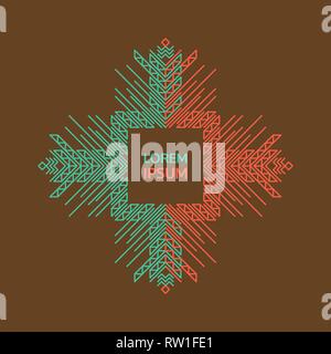 Geometrischen Rahmen mit Platz für Text. Vintage Deko Element in Mono Line Stil. Line Art Design für Einladungen, Plakate und Beschriftungen. Vector Linear Stock Vektor