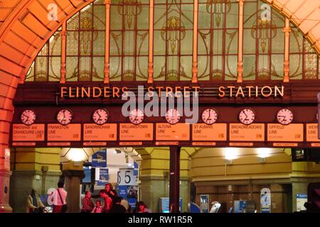 Finder station in Melbourne, Australien Stockfoto