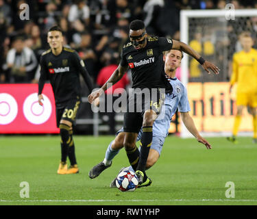 Los Angeles, CA, USA. 03 Mär, 2019. MLS 2019: Los Angeles FC-mittelfeldspieler Mark-Anthony Kaye #14 Während der Los Angeles Football Club vs Sporting KC an Banc von Kalifornien in Los Angeles, Ca am 03 Maerz, 2019. Foto von Jevone Moore Quelle: CSM/Alamy leben Nachrichten Stockfoto