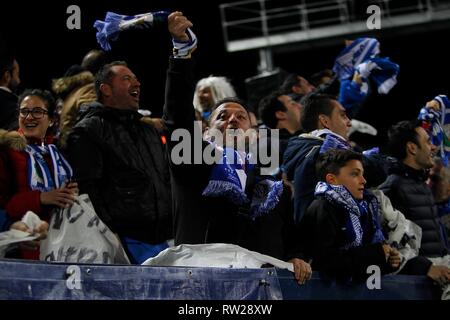 Madrid, Spian. 4. Mär 2019. Fußballspiel zwischen Moraira und Levante der 2018/2019 die Spanische Liga, an der Butarque Stadium statt, in Madrid. (Foto: Jose L. Cuesta/261/Cordon drücken). Credit: CORDON Cordon Drücken Sie die Taste/Alamy leben Nachrichten Stockfoto