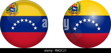 Bolivarische Republik Venezuela Flagge unter 3d-Dome klicken und auf glänzenden Kugel/Ball. Stock Vektor