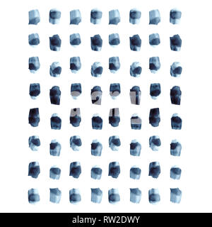 Abstrakte indigo Aquarell nahtlose Muster Hintergrund Farbe pinselstriche spots Minimalismus Elemente Nordic oder skandinavischen Design Style handgezeichnete il Stockfoto