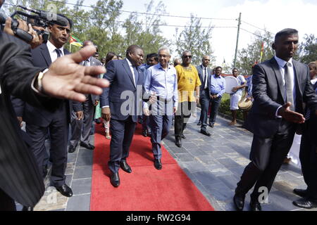 Der Präsident der Republik Mosambik, Herrn Filipe Jacinto Nyusi, wird auf einem Staatsbesuch in Mauritius vom 30. Januar bis 02. Februar 2019. Stockfoto