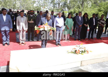 Der Präsident der Republik Mosambik, Herrn Filipe Jacinto Nyusi, wird auf einem Staatsbesuch in Mauritius vom 30. Januar bis 02. Februar 2019. Stockfoto