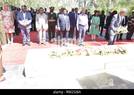 Der Präsident der Republik Mosambik, Herrn Filipe Jacinto Nyusi, wird auf einem Staatsbesuch in Mauritius vom 30. Januar bis 02. Februar 2019. Stockfoto