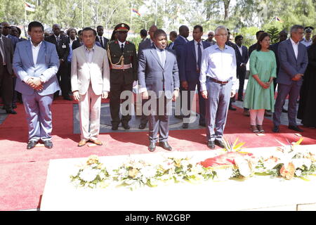 Der Präsident der Republik Mosambik, Herrn Filipe Jacinto Nyusi, wird auf einem Staatsbesuch in Mauritius vom 30. Januar bis 02. Februar 2019. Stockfoto