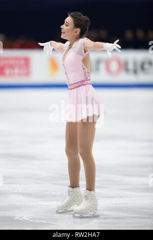 Kailani Craine aus Australien während der Welt 2018 Eiskunstlauf-WM in Mailand, Italien Stockfoto