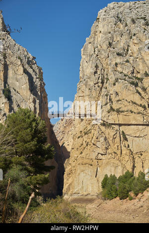 Desfiladero de los Gaitanes - Caminito del Rey. El Chorro, Málaga, Spanien. Stockfoto