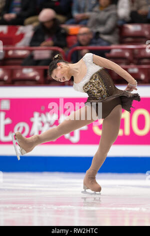 Kim Ha-Nul aus Südkorea während der Welt 2018 Eiskunstlauf-WM Stockfoto