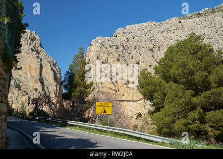 El Chorro. Málaga, Spanien. Stockfoto