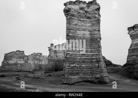 Denkmal Felsen sind Chalk Formationen, sind eine Folge der Kreidezeit in, was dann die Western Interior Seaway Stockfoto