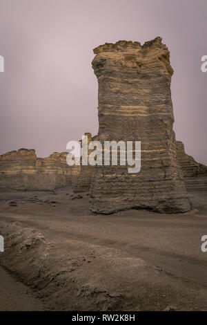 Denkmal Felsen sind Chalk Formationen, sind eine Folge der Kreidezeit in, was dann die Western Interior Seaway Stockfoto