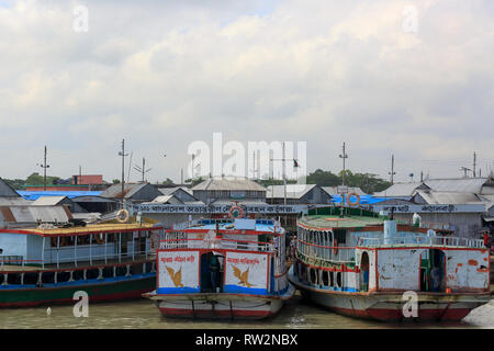 Kathalbari Start Station am Jajira in Shariatpur, Bangladesch Stockfoto