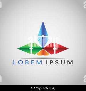 Dies ist ein Pfeilartiges Logo. Dieses Logo kann in verschiedenen Unternehmen, wie z. B. im Bereich der Technologie genutzt werden. Stock Vektor