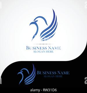 Dieses Logo zeigt einen Vogel. Dieses Logo kann in verschiedenen Unternehmen eingesetzt werden, wie z. B. Reise Business oder andere Unternehmen. Oder es kann auch als ein Unternehmen verwendet werden. Stock Vektor