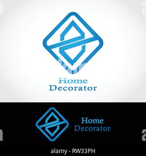 Dieses Logo hat zwei Häuser, die gespiegelt werden. Dieses Logo ist gut für die Nutzung durch Unternehmen oder Unternehmen, die sich im home design Dienstleistungen tätig sind. Stock Vektor